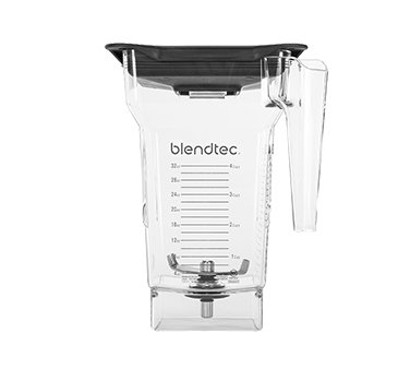 Blendtec 40-609-62 FourSide blender jar with lid, front view