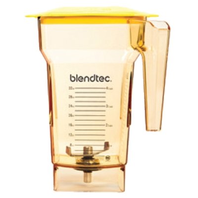 Blendtec 40-710-06 yellow FourSide colored jar with matching yellow lid, side view