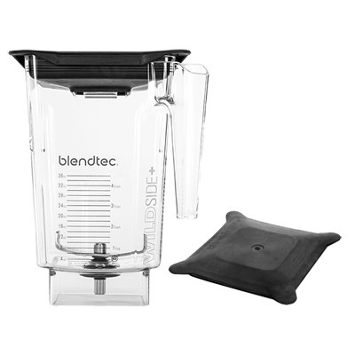 Blendtec 40-712-09 WildSide+ jar with lid, front view, second lid shown beside it