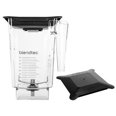 Blendtec 40-712-10 WildSide+ jar with lid, front view, second lid shown beside it