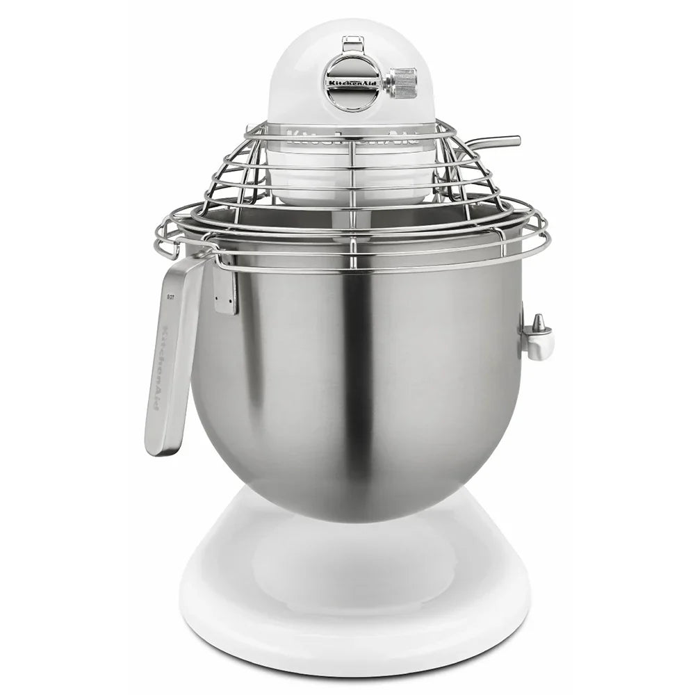 KitchenAid KSMC895WH NSF Certified® Commercial Series 8 Quart Bowl-Lift Stand Mixer with Stainless Steel Bowl Guard