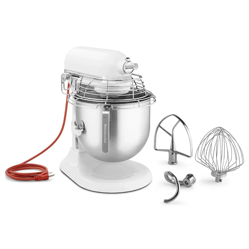 KitchenAid KSMC895WH NSF Certified® Commercial Series 8 Quart Bowl-Lift Stand Mixer with Stainless Steel Bowl Guard