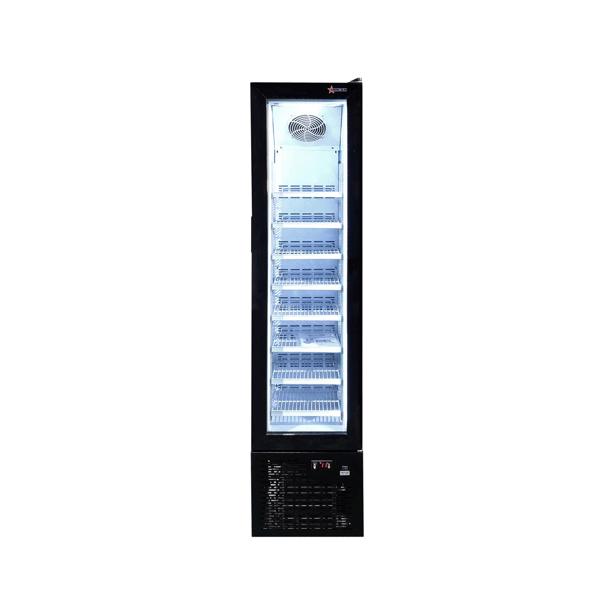 Omcan 47241 16" 1 Glass Door Freezer Merchandiser in Black, 3.7 cu. ft.