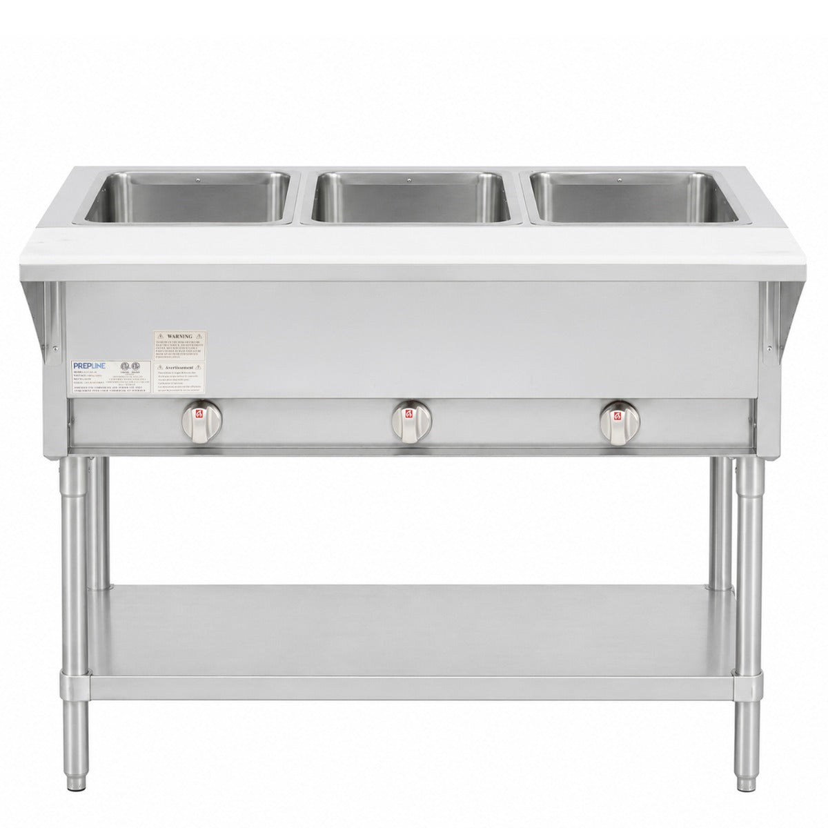 Prepline GST48-3O gas steam table, front view