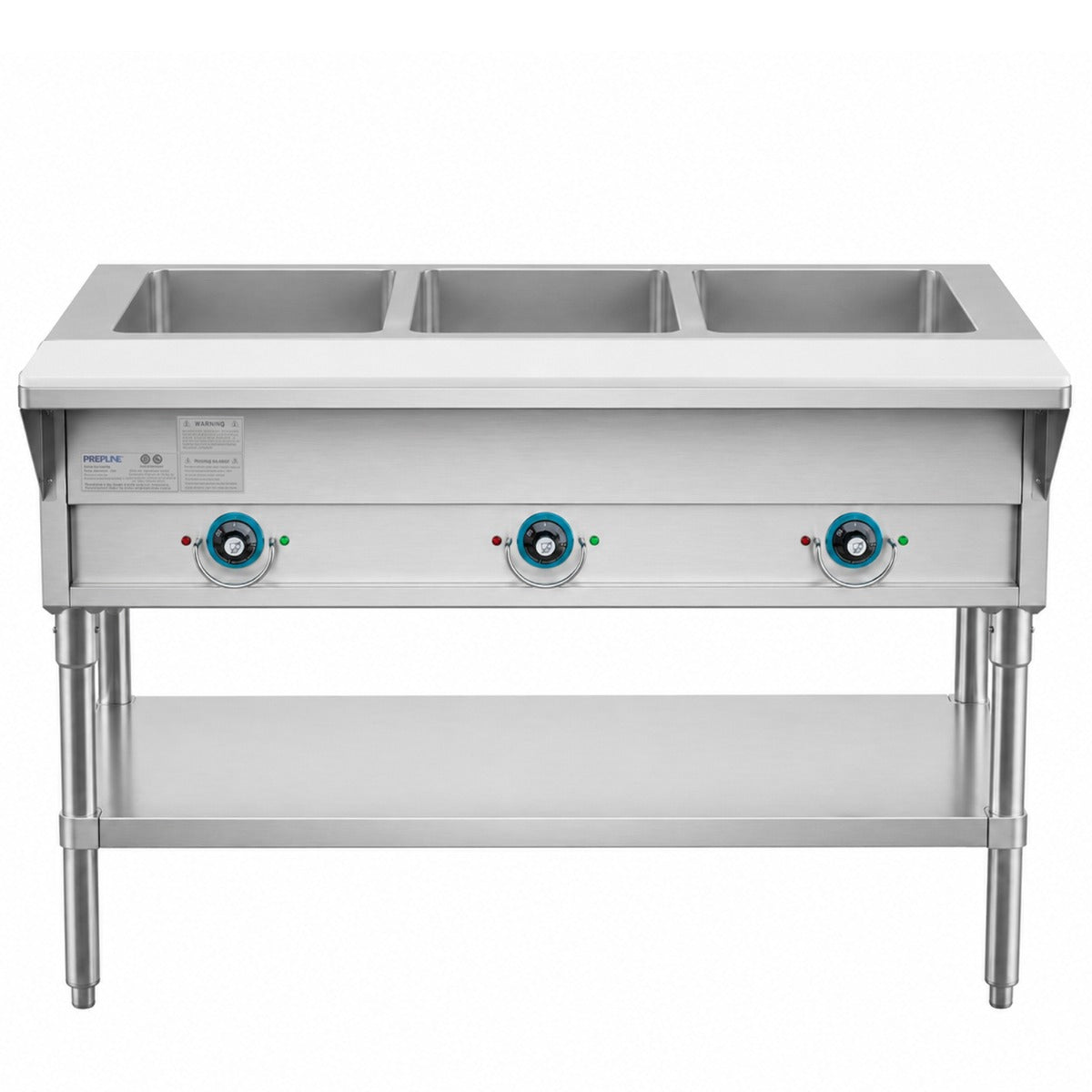 Prepline EST48-3O electric steam table, front view