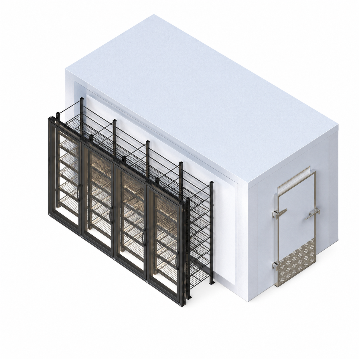 Astra 12' x 7' x 8' Walk-In Display Cooler with 4 Glass Doors