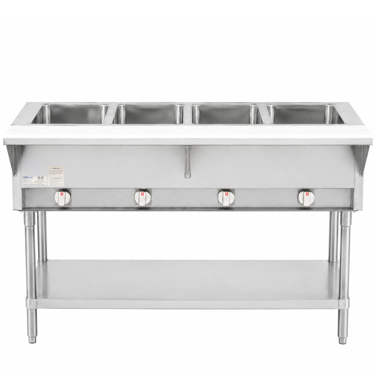 Prepline GST60-4O gas steam table, front view