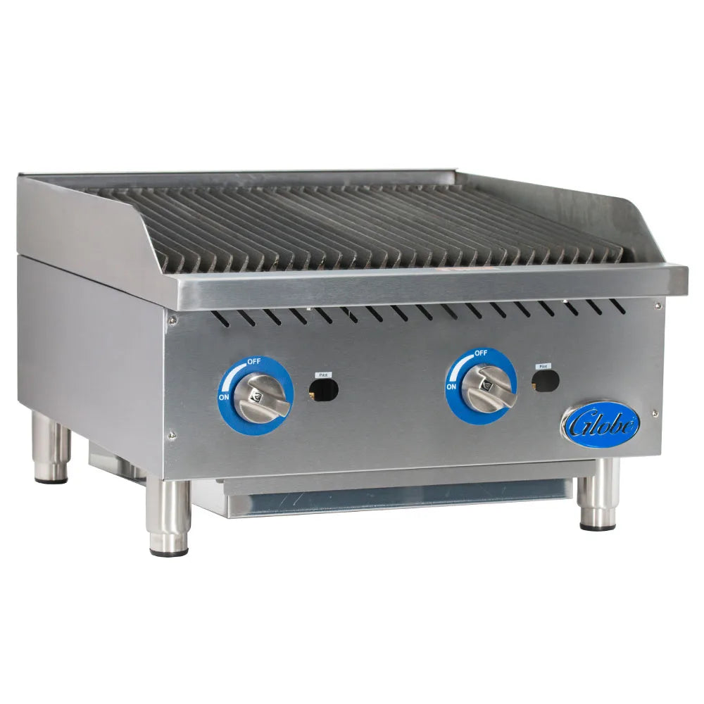 Globe GCB24G-RK 24" Countertop Gas Charbroiler