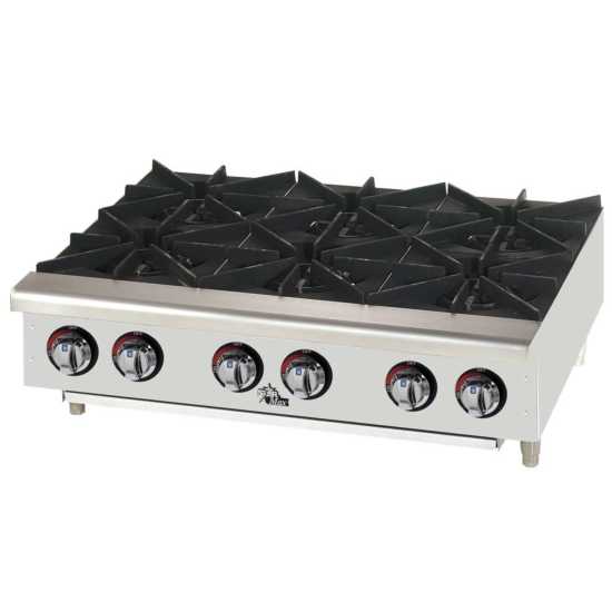 Star Max 606HF 36" Gas Hot Plate - 6 Burners - LP