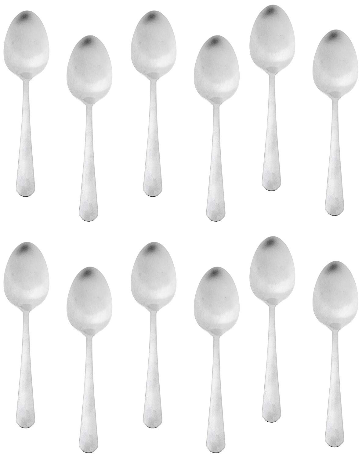 Winco 0002-03 7" Windsor Flatware 18/0 Stainless Steel Dinner Spoon, Vibro Finish - 1 Dozen