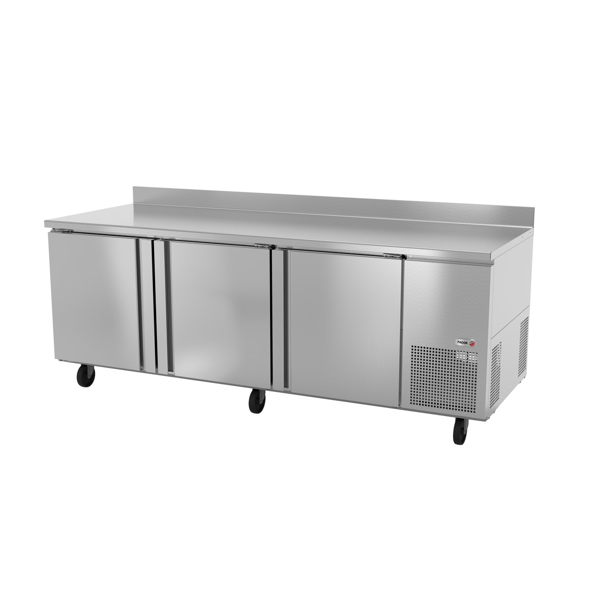 Fagor SWR-93 93" 3-Section Worktop Refrigerator w/ 3 Doors, Front Breathing, 26.5 cu. ft.