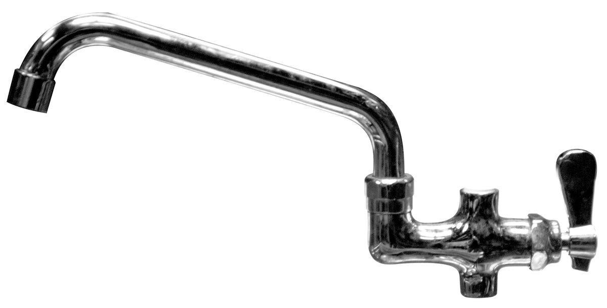 Example of a Serv-Ware add-on faucet with swing spout and lever valve (representative photo; AF12-CWP has a 12 inch spout)