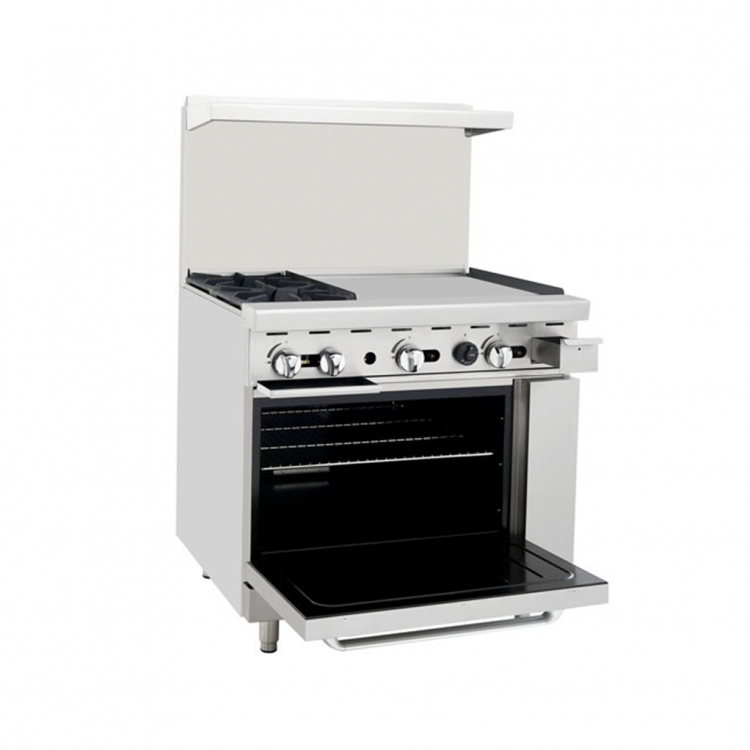 Atosa AGR-2B24GL 36" Commercial Gas Range 2 Burner with Giddle - NG