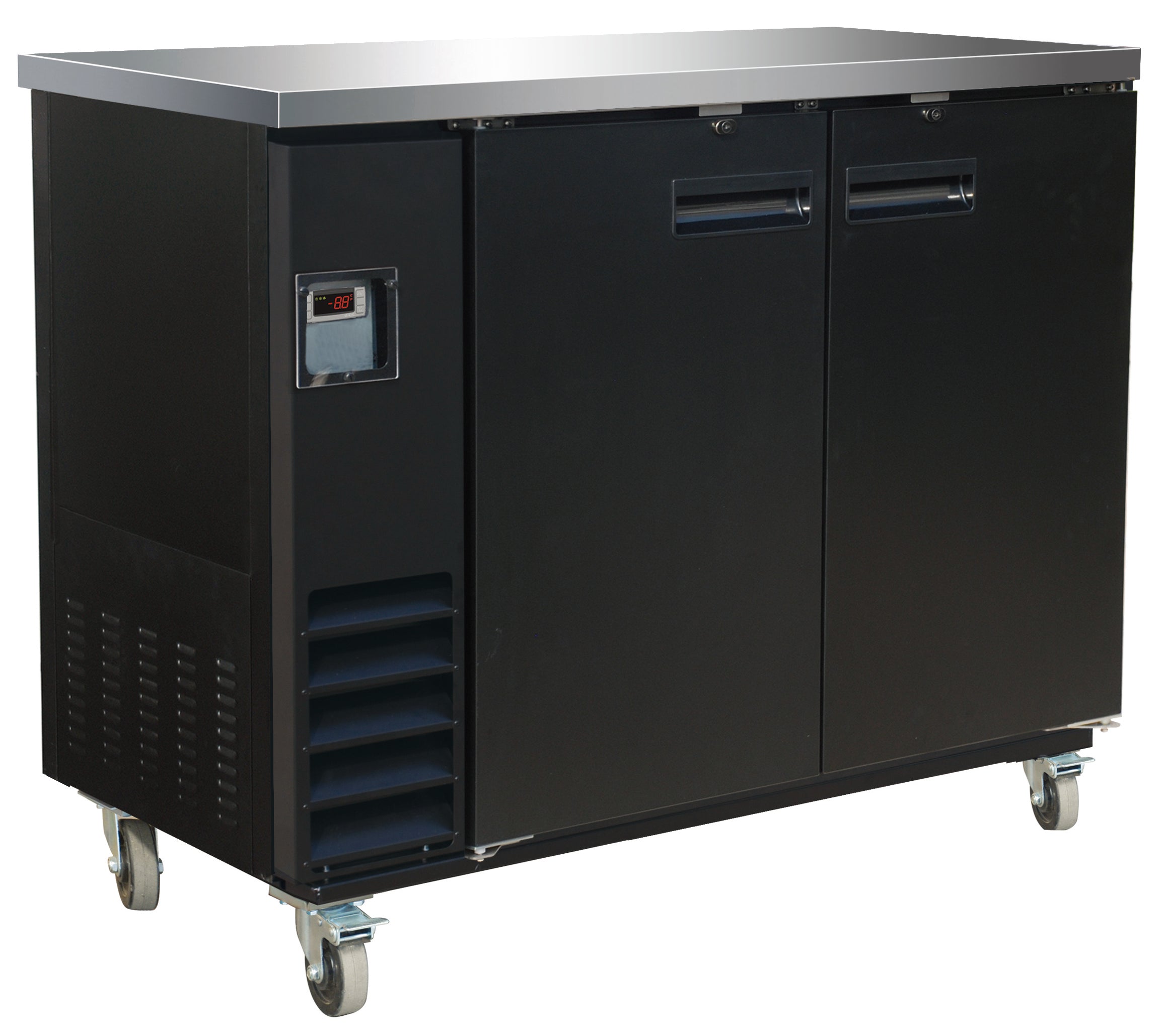 Serv-Ware BB2-24-HC 49" Black Show Depth Back Bar Cooler