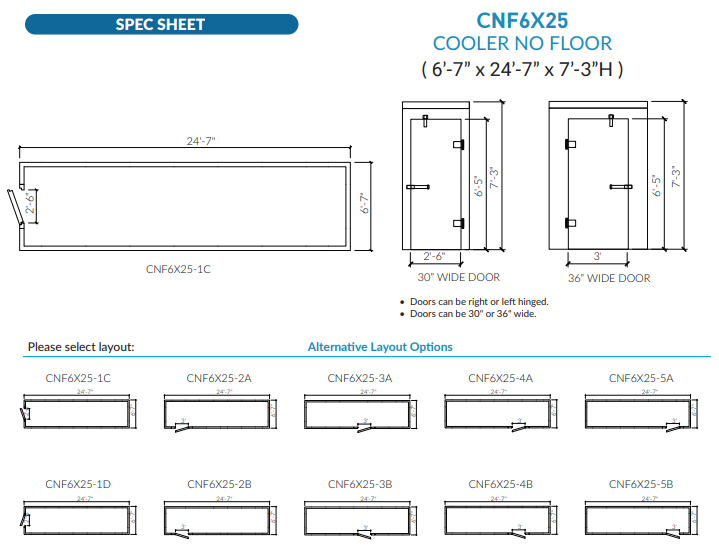 Astra 6 x 25 Walk-In Cooler No Floor With Remote Refrigeration CNF6X25-RM