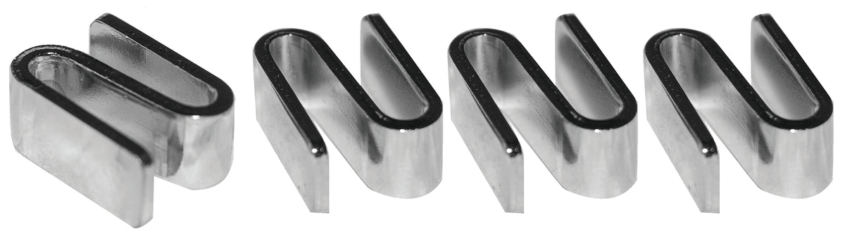 Serv-Ware CWP-SH chrome S-hooks for wire shelving, four hooks shown
