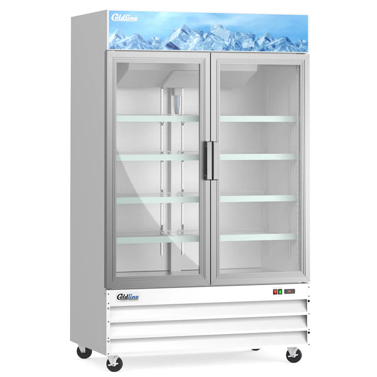 Coldline D53-W 53″ White Double Glass Merchandiser Freezer