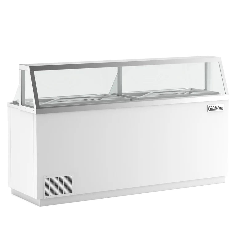 Coldline DIP-88 89" Ice Cream Dipping Cabinet Freezer | (16) Tub Capacity
