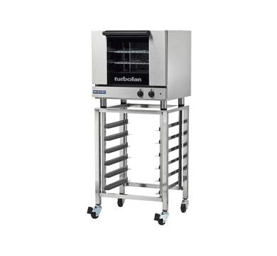 Moffat Turbofan E23M3 convection oven shown on the optional SK23 stand (stand sold separately)