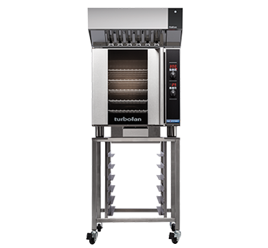 Moffat Turbofan VH32 ventless hood shown installed on a Turbofan E32D5 oven and SK32 stand (oven and stand sold separately)