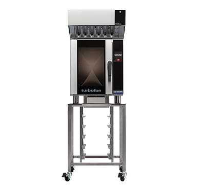 Moffat Turbofan VH33 ventless hood shown installed on a Turbofan E33T5 oven and SK33 stand (oven and stand sold separately)