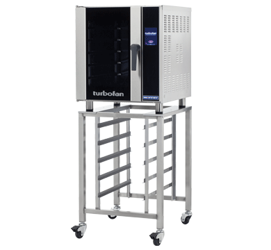 Moffat Turbofan E33T5 convection oven shown on the optional SK33 stand (stand sold separately)