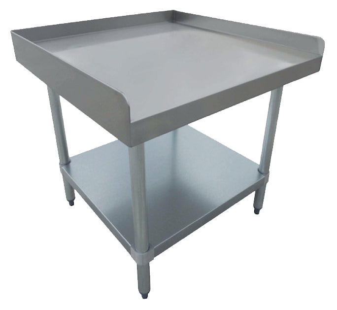 Serv-Ware equipment stand with stainless top, turned-up edges and galvanized undershelf, representative photo (the ESG3024W-CWP-V is 24 inches wide)