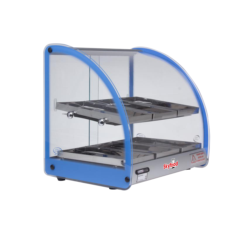 Skyfood FWD2-18B 18'' Food Warmer Display Case - Double Shelf - Blue - UL