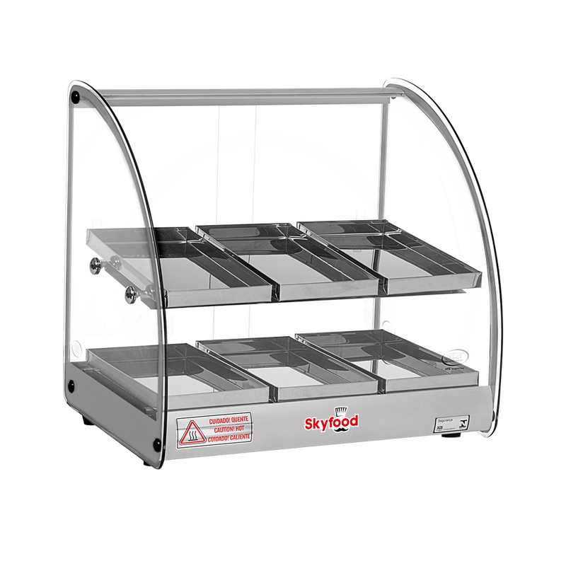 Skyfood FWD2-18G 18'' Food Warmer Display Case - Double Shelf - Gray - UL