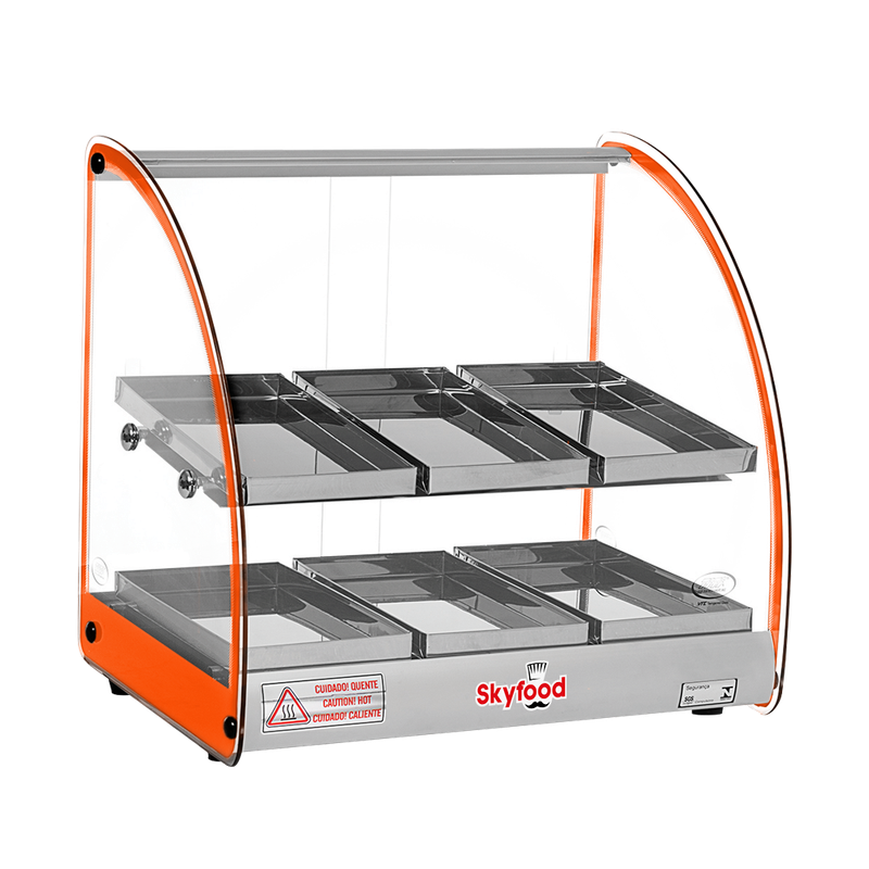 Skyfood FWD2-18O 18'' Food Warmer Display Case - Double Shelf - Orange - UL