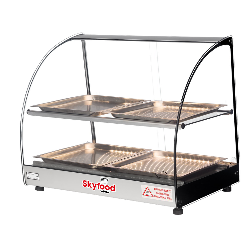 Skyfood FWD2-22-4P 22'' Food Warmer Display Case - Double Shelf 4 Pans - UL