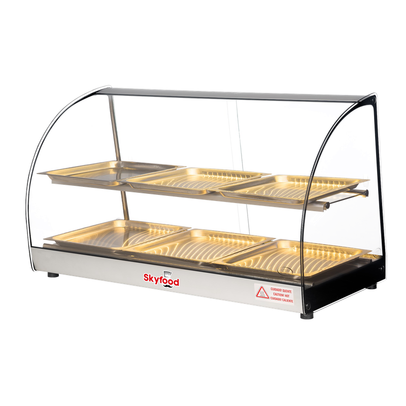 Skyfood FWD2-33-6P 33'' Food Warmer Display Case - Double Shelf 6 Pans - UL