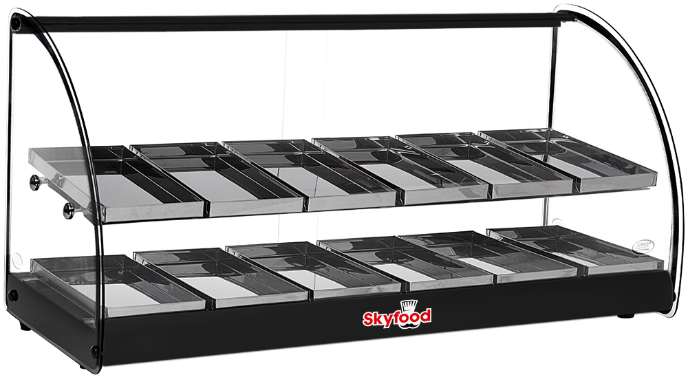 Skyfood FWD2-36BL 36'' Food Warmer Display Case - Double Shelf - Black - UL