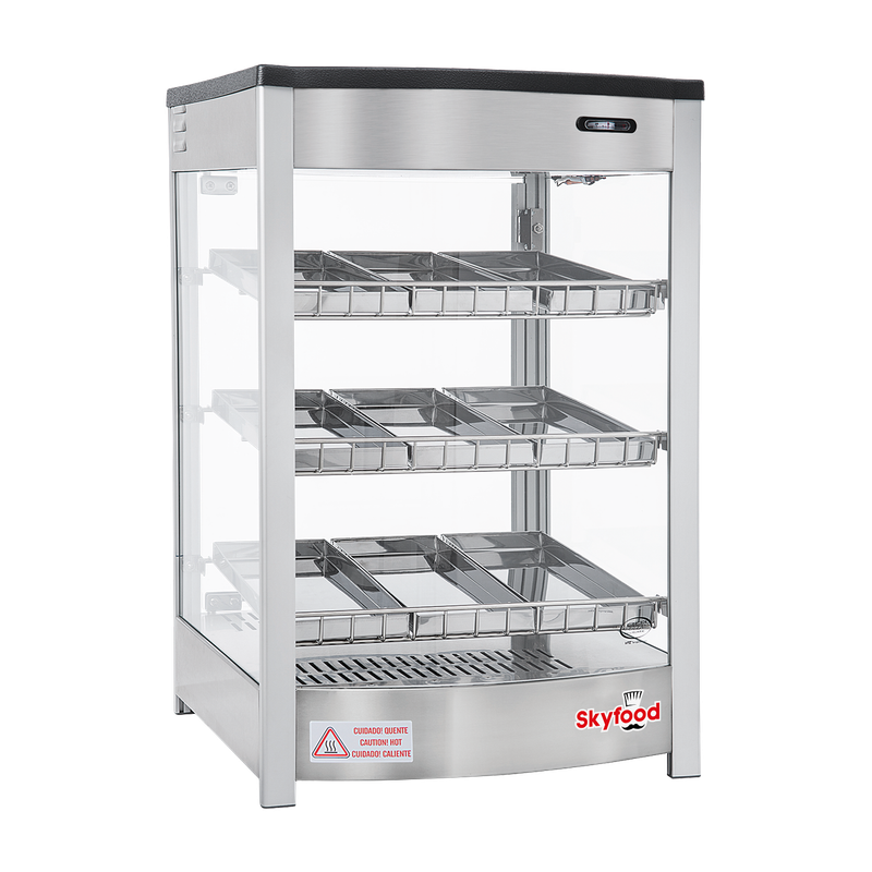 Skyfood FWD3S9P Food Warmer Display Case - Triple Shelf 9 Pans - Steam Line