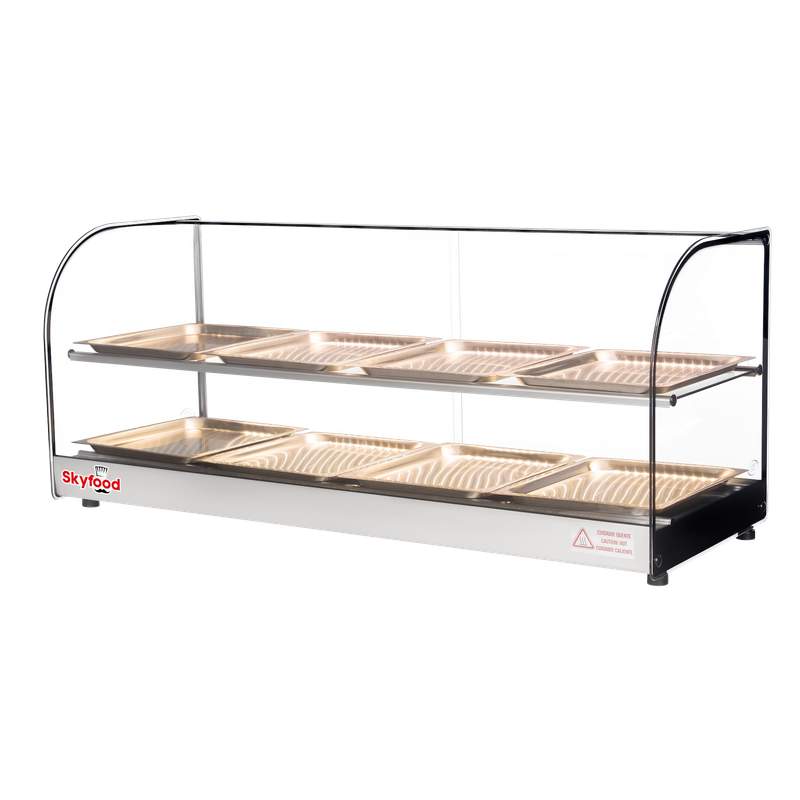Skyfood FWDC2-43-8P 43'' Food Warmer Display Case - Double Shelf 8 Pans - UL