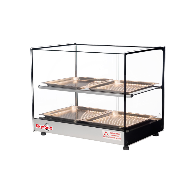Skyfood FWDS2-22-4P 22'' Food Warmer Display Case - Double Shelf 4 Pans - UL