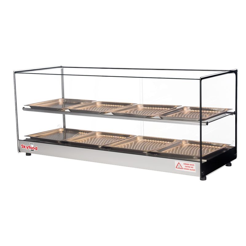 Skyfood FWDS2-43-8P 43'' Food Warmer Display Case - Double Shelf 8 Pans - UL