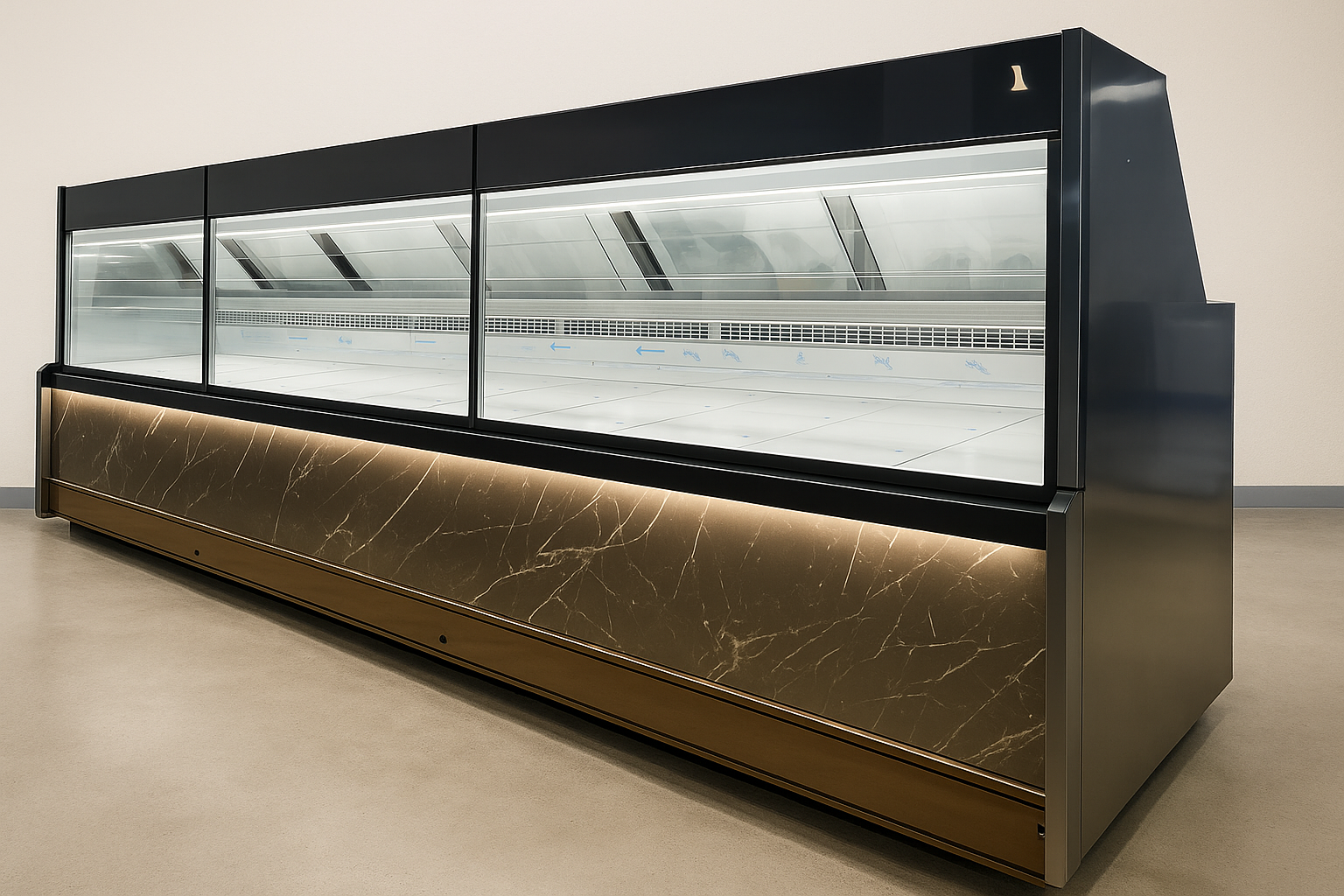 Atlantic® Fargo VFA45G-4 Gravity Coil Deli/Meat Case, 45"D x 4'L