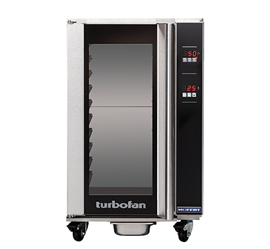 Moffat Turbofan H10D half-size digital heated holding cabinet on casters, front view