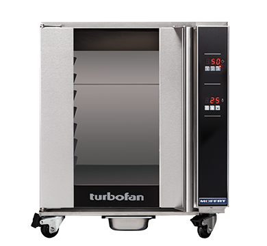 Moffat Turbofan H8D-FS-UC full-size undercounter digital heated holding cabinet on casters, front view