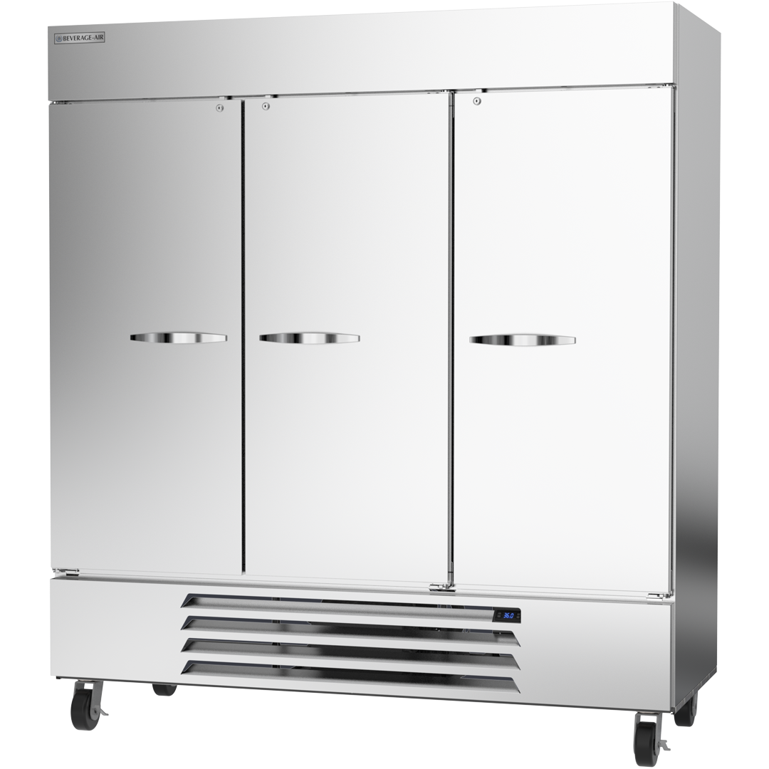 Beverage Air HBR72HC-1 3 Solid Door Bottom Mount Refrigerator 75"