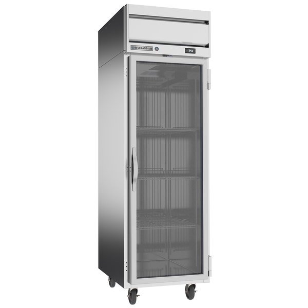 Beverage Air HRPS1HC-1G 1 Glass Door Top Mount Refrigerator Stainless Steel Front, Sides & Interior