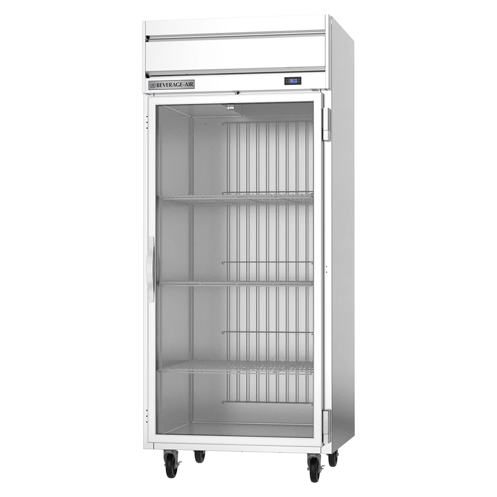 Beverage Air HRS1WHC-1G 1 Glass Door Top Mount Refrigerator Stainless Steel Front & Interior