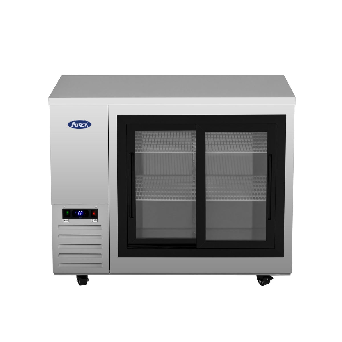 Atosa SBB48SGGRAUS1 – 48″ Shallow Depth Back Bar Cooler with Glass Sliding Doors
