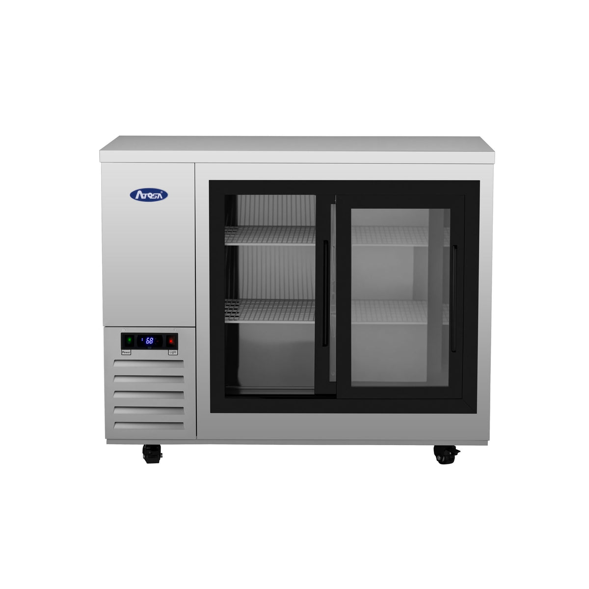 Atosa SBB48SGGRAUS1 – 48″ Shallow Depth Back Bar Cooler with Glass Sliding Doors