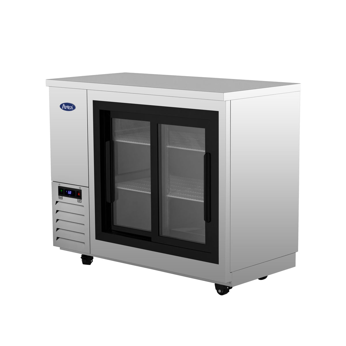Atosa SBB48SGGRAUS1 – 48″ Shallow Depth Back Bar Cooler with Glass Sliding Doors