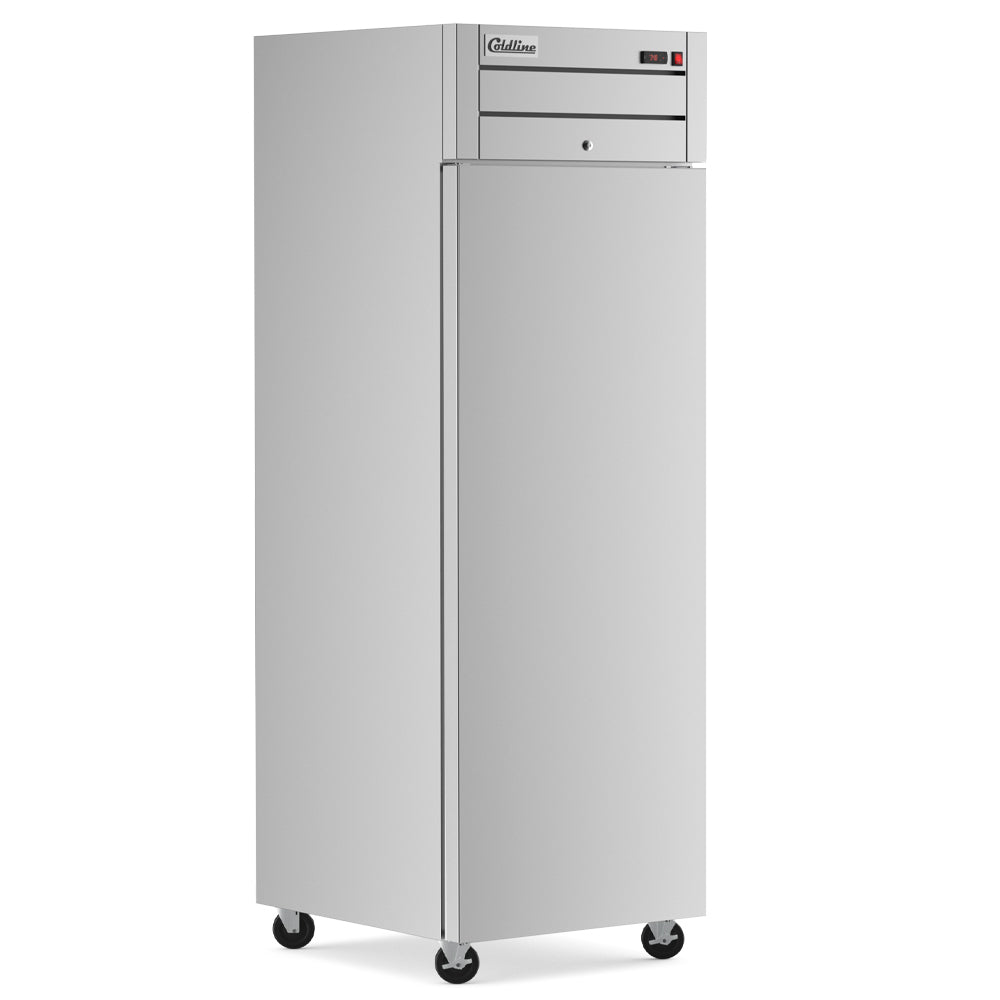 Coldline C-1FL-TM 27" Left-Hinged Solid Door Commercial Top Mount Reach-In Freezer