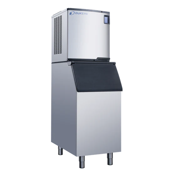Dukers DIM500A Commercial Ice Machine with 352 lb Storage Bin – 496 lb Daily Production