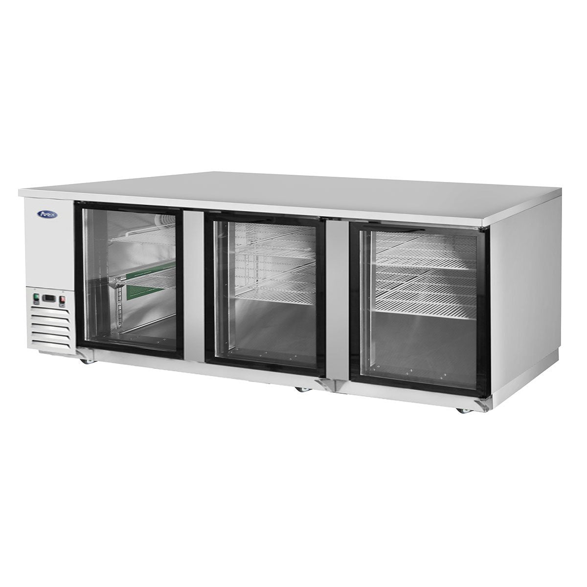 Atosa MBB90G-GR 90" Glass Door Back Bar Cooler - Stainless Steel