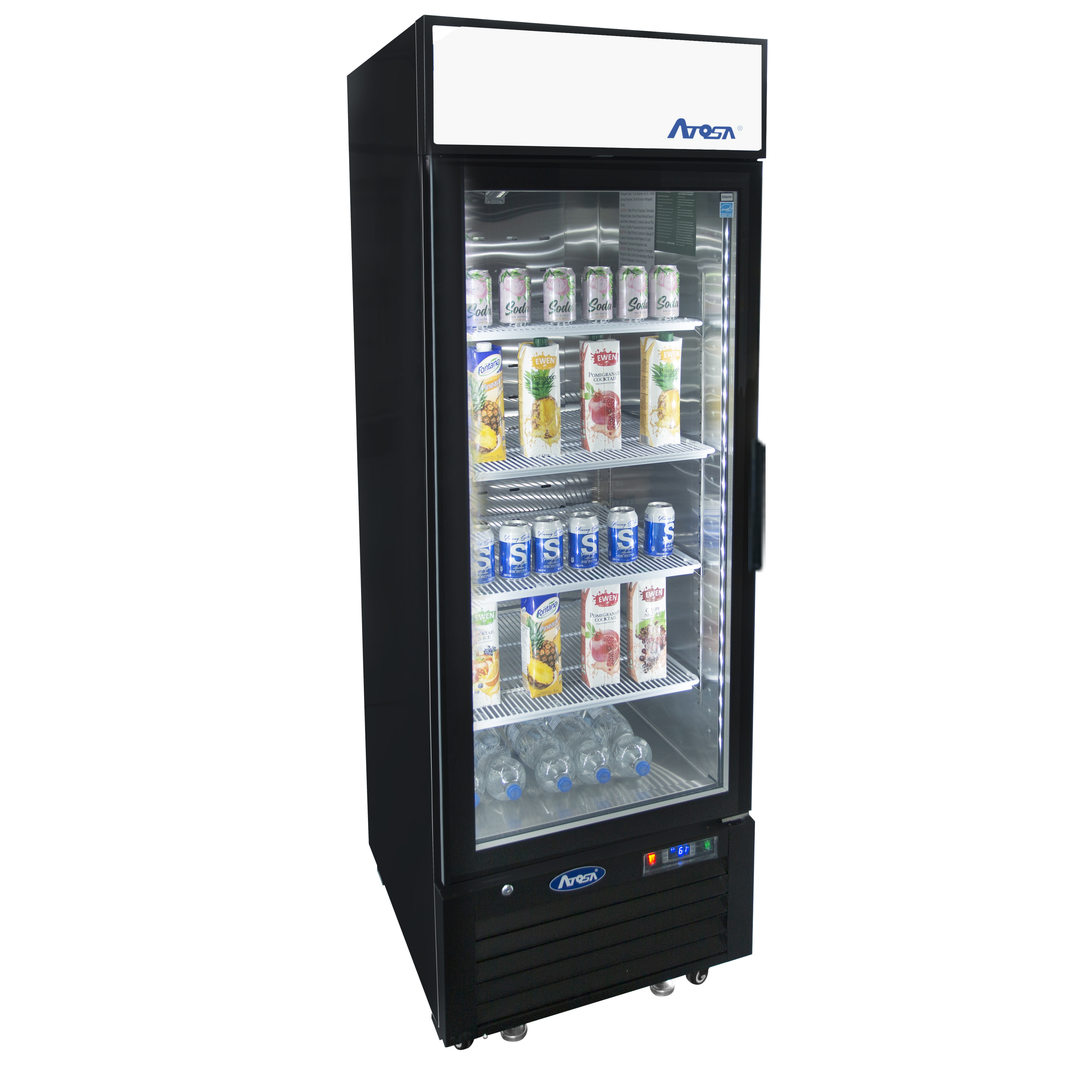 Atosa MCF8722GR Bottom Mount One Glass Door Refrigerator - Black